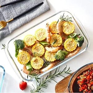 Pyrex® 3 Quart Rectangular Baking Dish and Blue Watercolor Lid